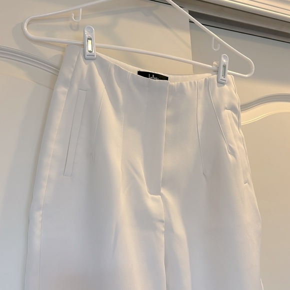 Lulus Ivory Pleated Career Bridal Trouser Pants - Picture 2 of 5